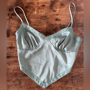 EUC Tie-back satin crop top
